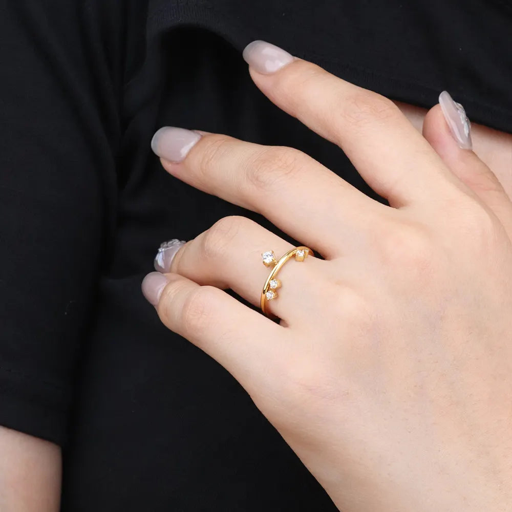 18KT Gold Plated Saylor CZ Ring - Atulya Jewellers