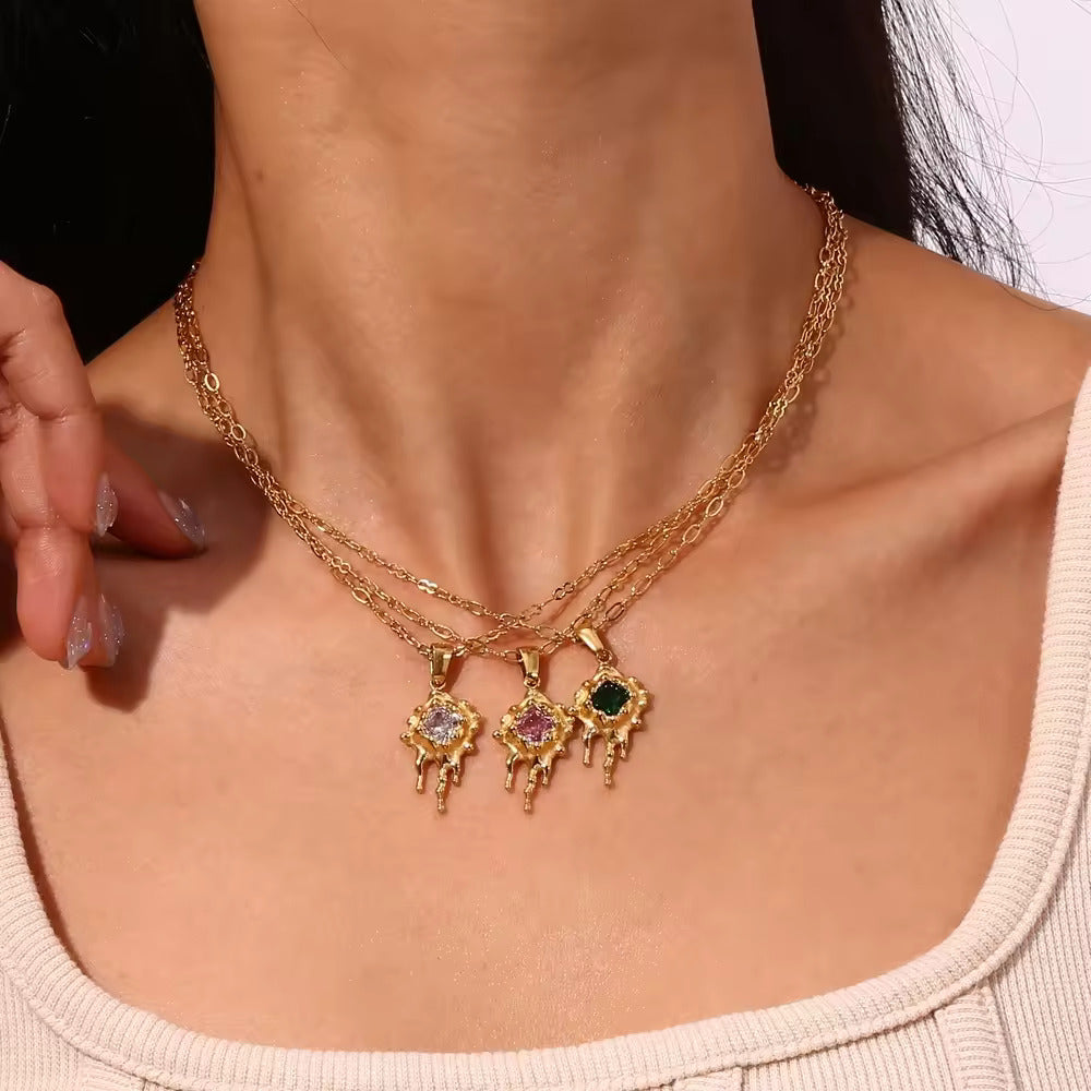 18KT Gold Plated Melting Necklace - Atulya Jewellers