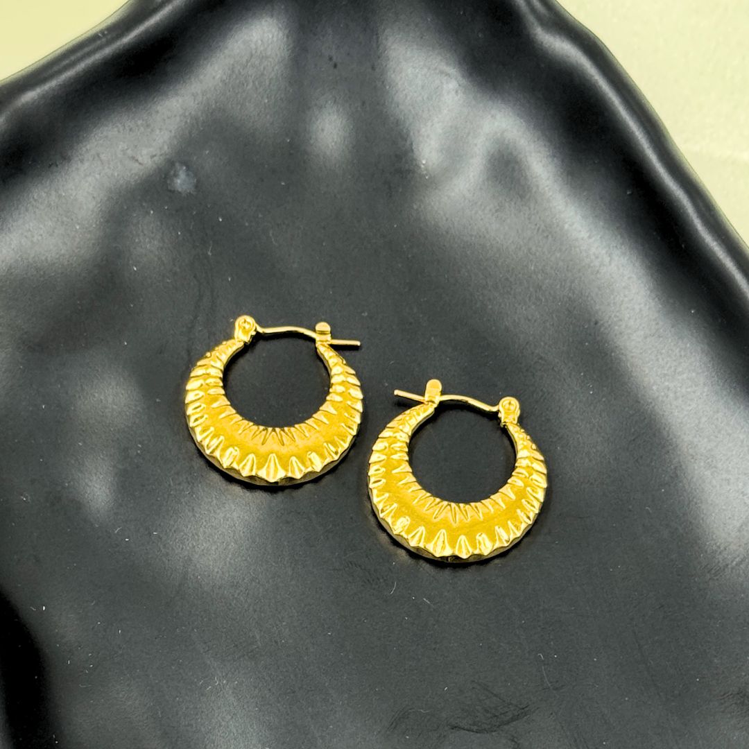 18KT Gold Plated Kitkat Hoops - Atulya Jewellers