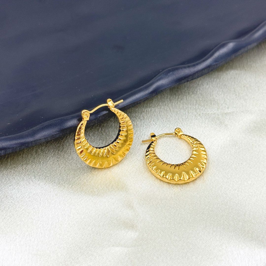 18KT Gold Plated Kitkat Hoops - Atulya Jewellers
