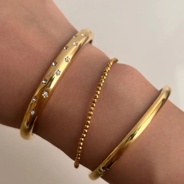 18KT Gold Plated Starburst Cuff Bracelet - Atulya Jewellers