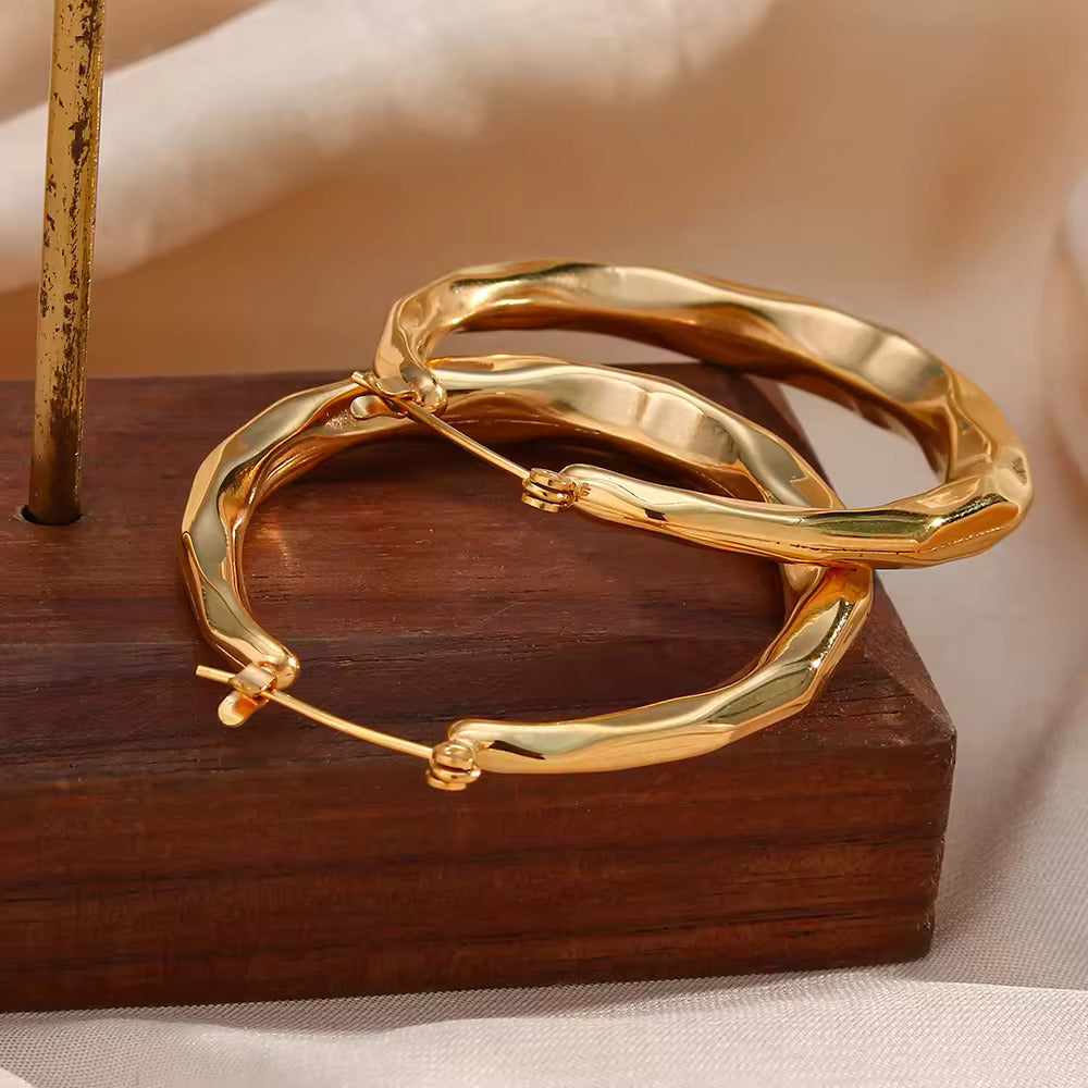 18KT Gold Plated Polly Hoop Earrings - Atulya Jewellers