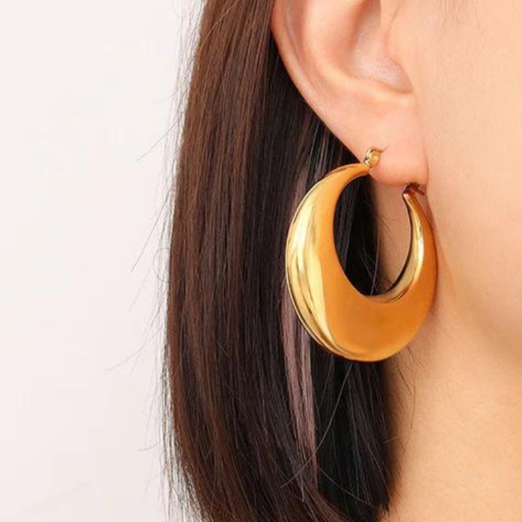 18KT Gold Plated Sophia Hoop Earrings - Atulya Jewellers