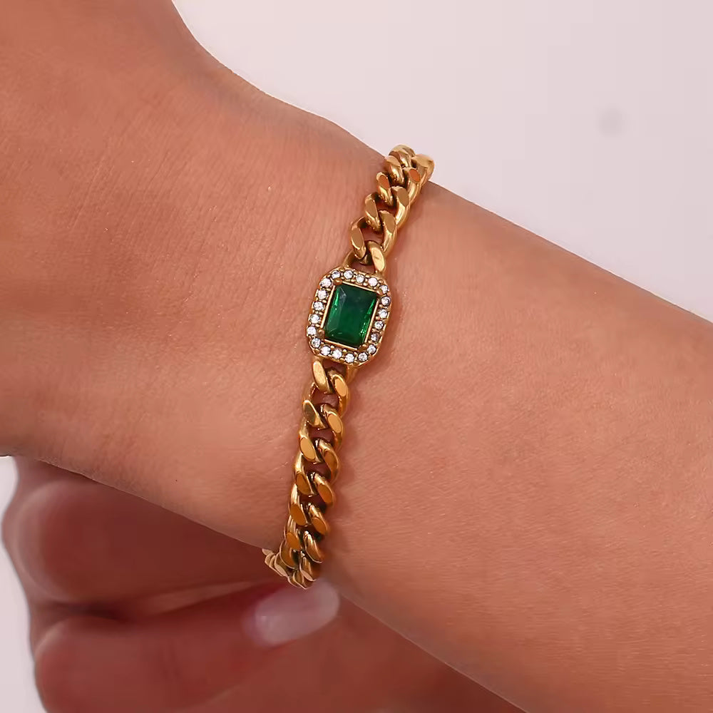 18KT Gold Plated Janet CZ Bracelet - Atulya Jewellers