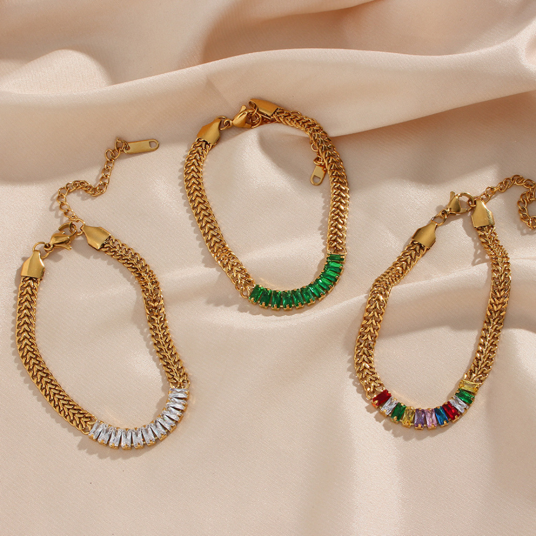 18KT Gold Plated Sheen CZ Bracelet - Atulya Jewellers