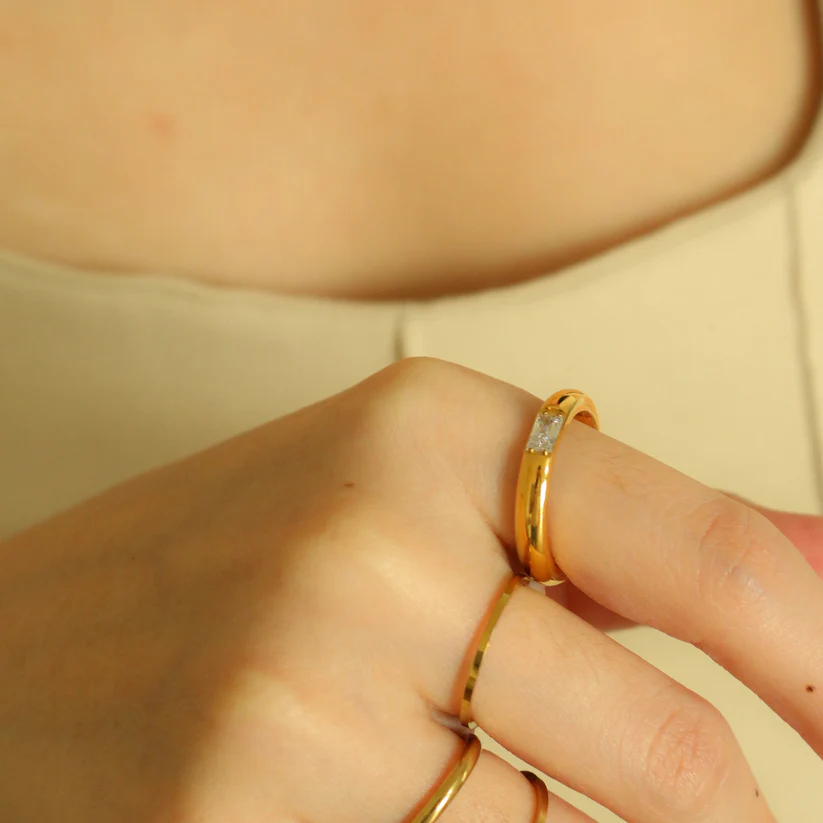 18KT Gold Plated Voletta Ring - Atulya Jewellers