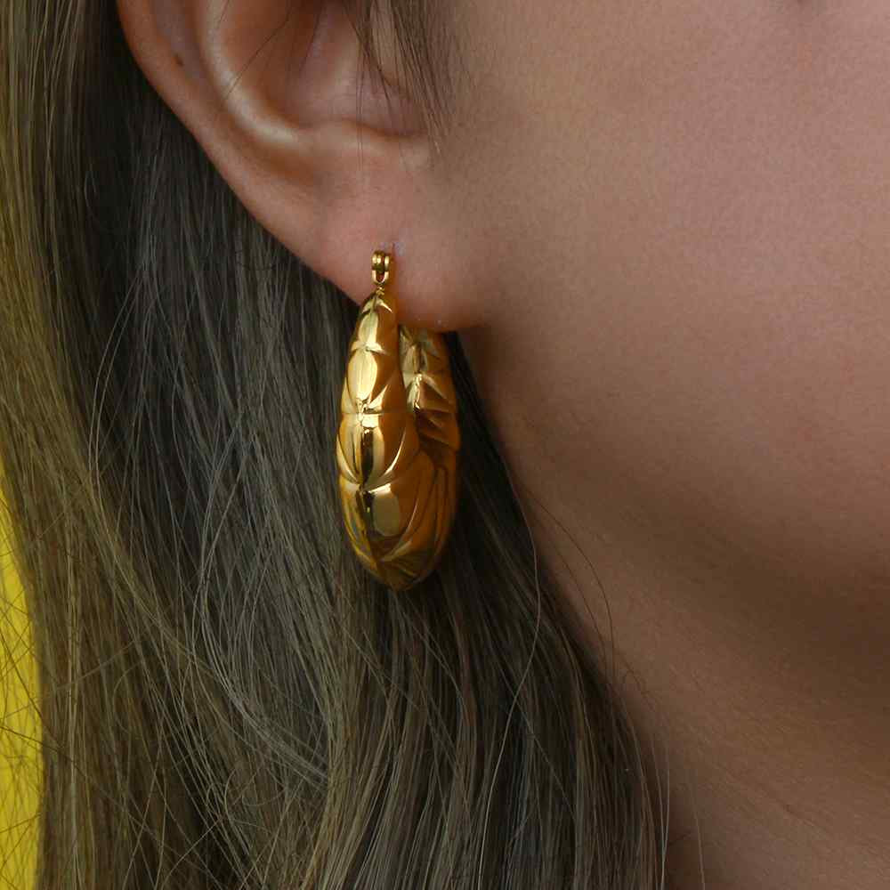 18KT Gold Plated Ava Hoop Earrings - Atulya Jewellers