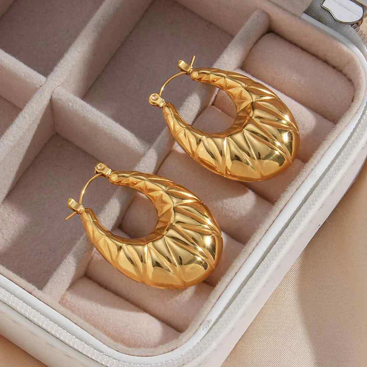 18KT Gold Plated Ava Hoop Earrings - Atulya Jewellers