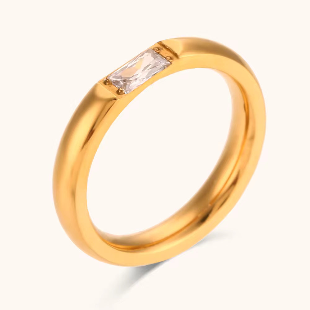 18KT Gold Plated Voletta Ring White - Atulya Jewellers