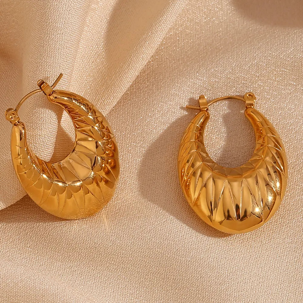 18KT Gold Plated Ava Hoop Earrings - Atulya Jewellers