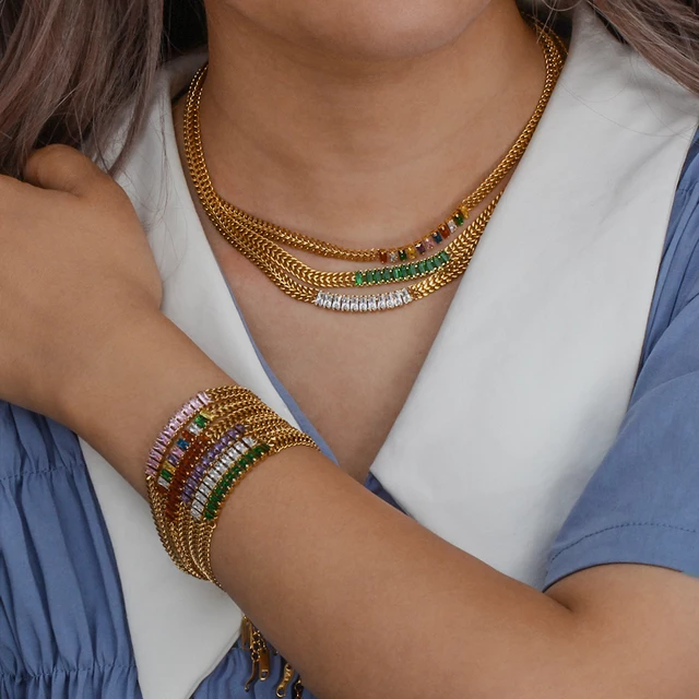 18KT Gold Plated Sheen CZ Bracelet - Atulya Jewellers