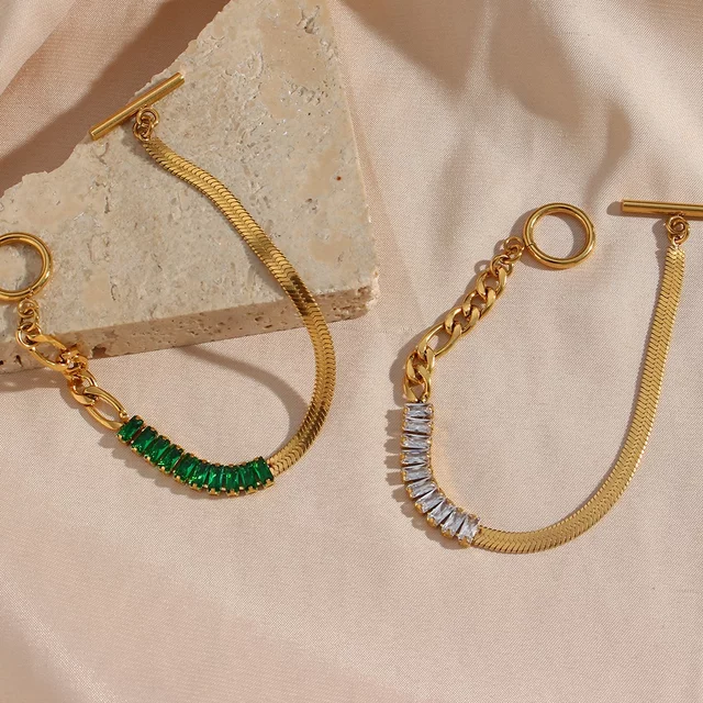 18KT Gold Plated Zoey CZ Bracelet - Atulya Jewellers