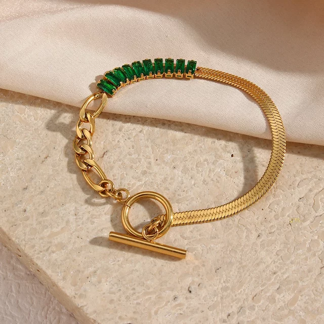 18KT Gold Plated Zoey CZ Bracelet - Atulya Jewellers