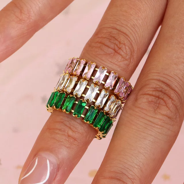 18KT Gold Plated Amy CZ Ring - Atulya Jewellers