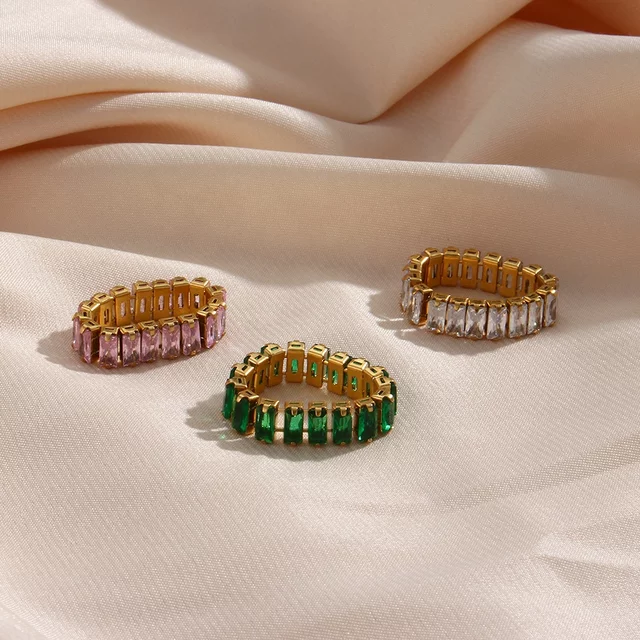 18KT Gold Plated Amy CZ Ring - Atulya Jewellers