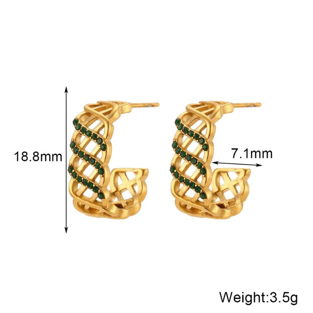 18KT Gold Plated Stella CZ Earrings - Atulya Jewellers