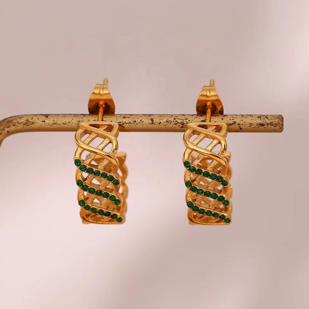 18KT Gold Plated Stella CZ Earrings - Atulya Jewellers