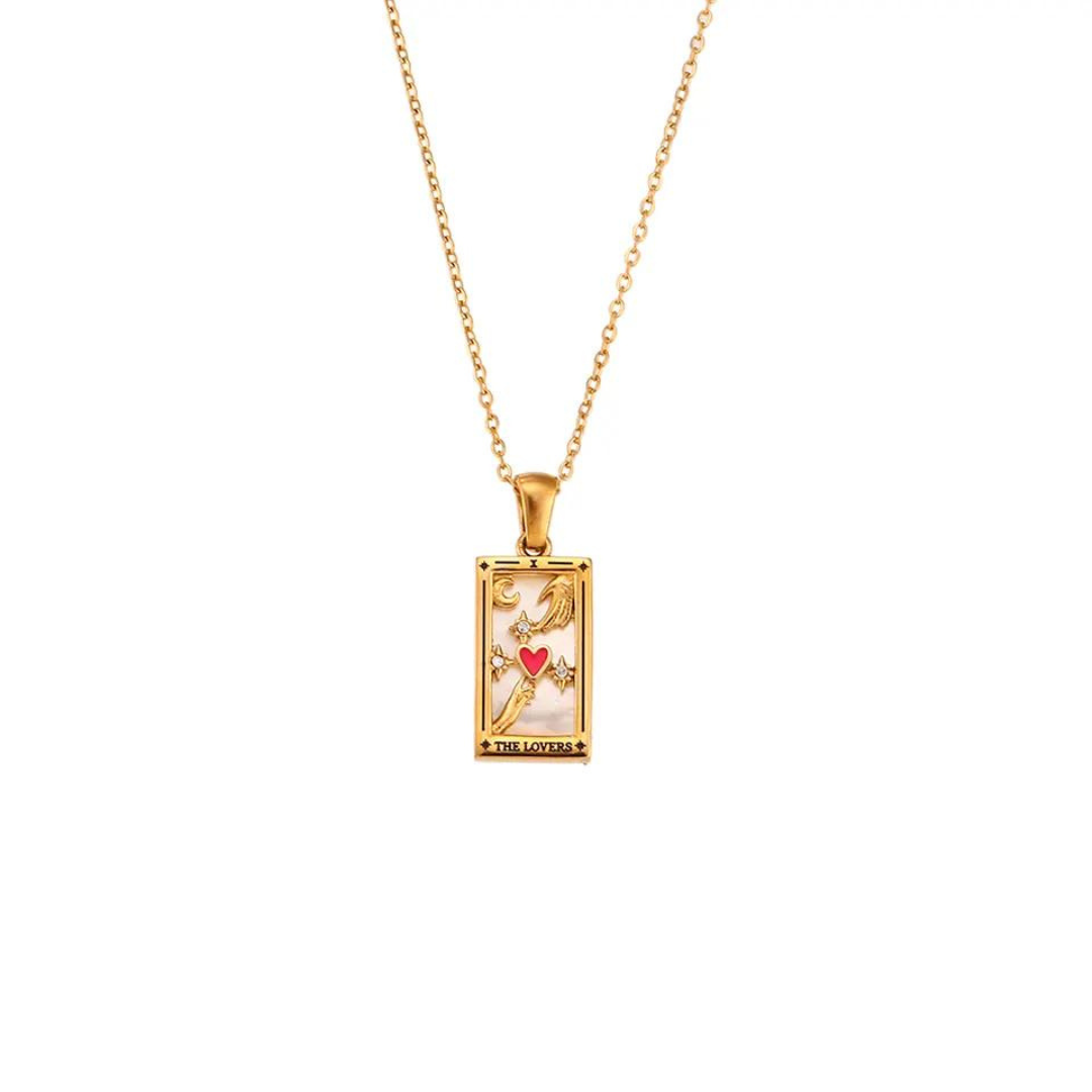 18KT Gold Plated Celestial CZ Necklace The Lovers - Atulya Jewellers