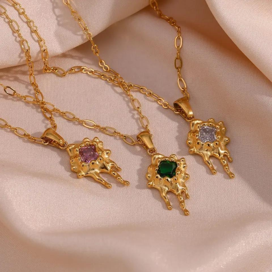 18KT Gold Plated Melting Necklace - Atulya Jewellers