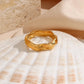 18KT Gold Plated Wave Band Ring