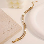 18KT Gold Plated Veera Tennis Bracelet - Atulya Jewellers
