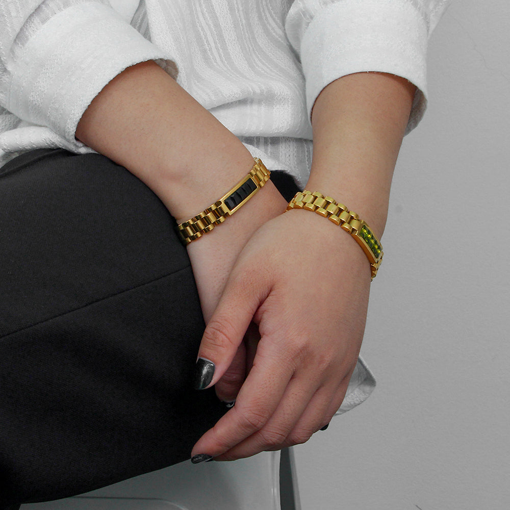 18KT Gold Plated Luna CZ Bracelet - Atulya Jewellers