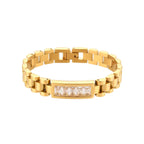 18KT Gold Plated Luna CZ Bracelet White - Atulya Jewellers