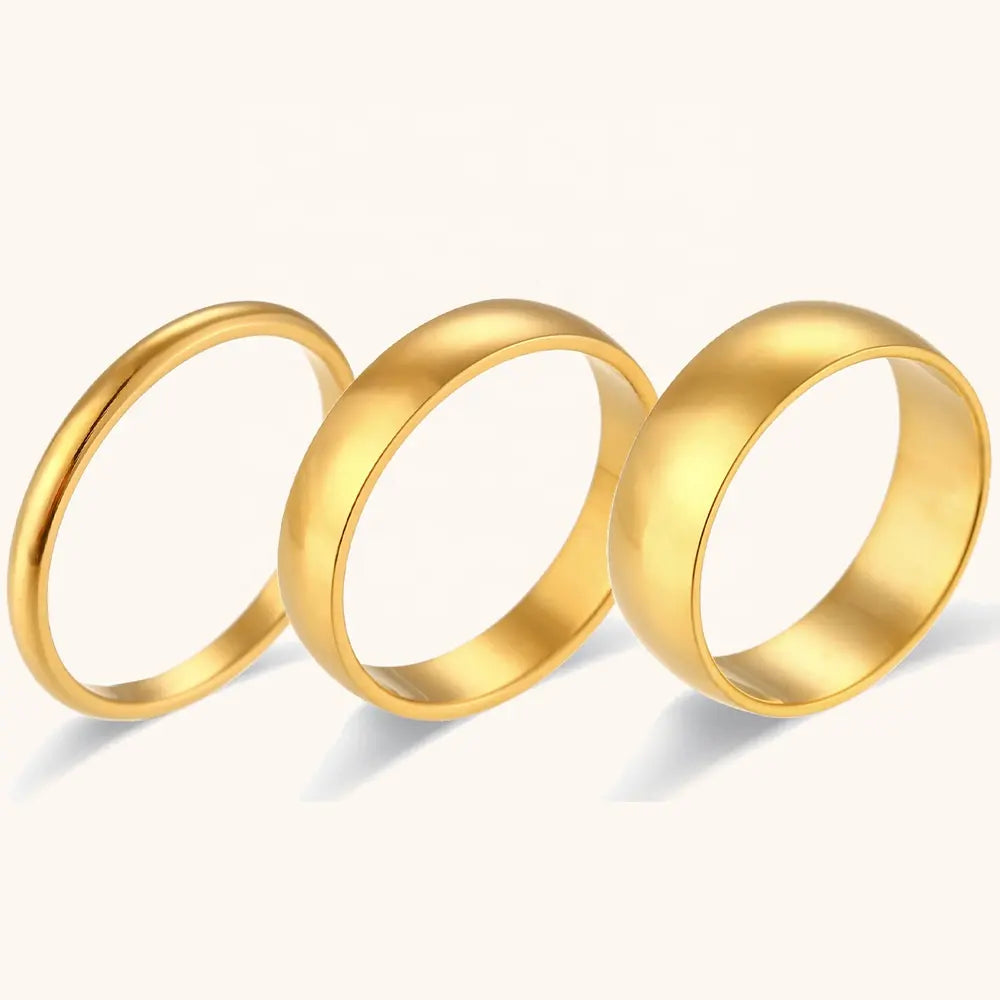18KT Gold Plated Plain Band Ring - Atulya Jewellers