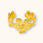 18KT Gold Plated Floral Cuff Bracelet