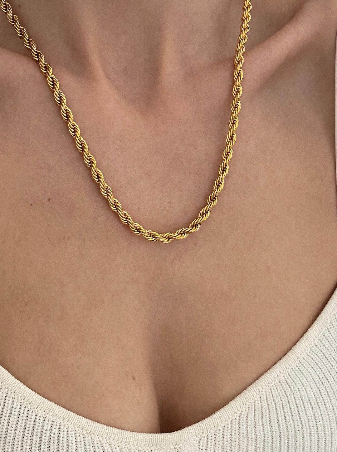18KT Gold Plated Rope Chain - Atulya Jewellers