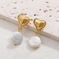 18KT Gold Plated Heart Pearl Earrings