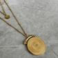 18KT Gold Plated Roman Compass Layered Necklace