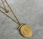 18KT Gold Plated Roman Compass Layered Necklace - Atulya Jewellers