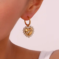 18KT Gold Plated Love CZ Earrings - Atulya Jewellers