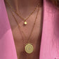 18KT Gold Plated Roman Compass Layered Necklace