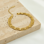 18KT Gold Plated Tri Twisted Silk Bracelet