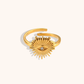 18KT Gold Plated Evil Eye CZ Ring (Re-sizable)