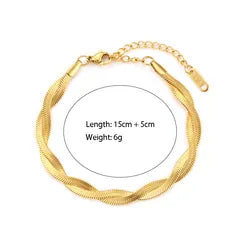 18KT Gold Plated Twisted Silk Bracelet