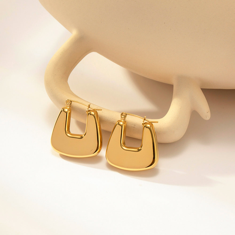 18KT Gold Plated Hand Bag Hoop Earrings - Atulya Jewellers
