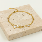 18KT Gold Plated Butterfly Star Layered Bracelet