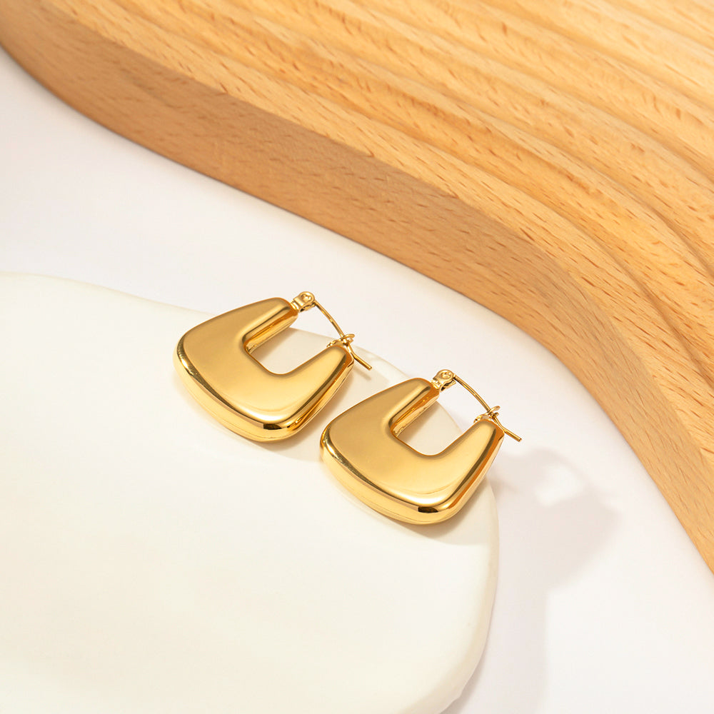 18KT Gold Plated Hand Bag Hoop Earrings - Atulya Jewellers