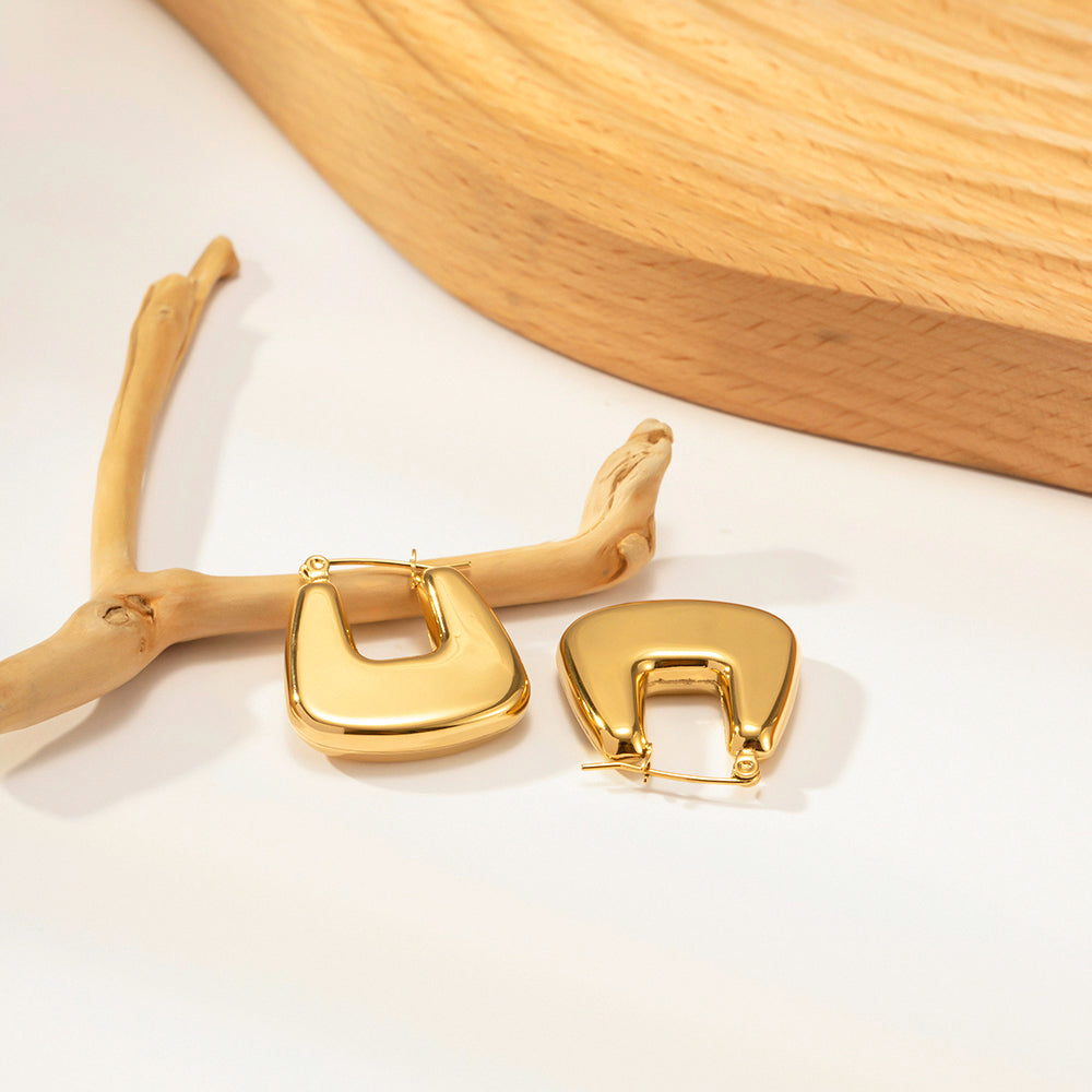 18KT Gold Plated Hand Bag Hoop Earrings - Atulya Jewellers