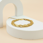 18KT Gold Plated Tri Twisted Silk Bracelet