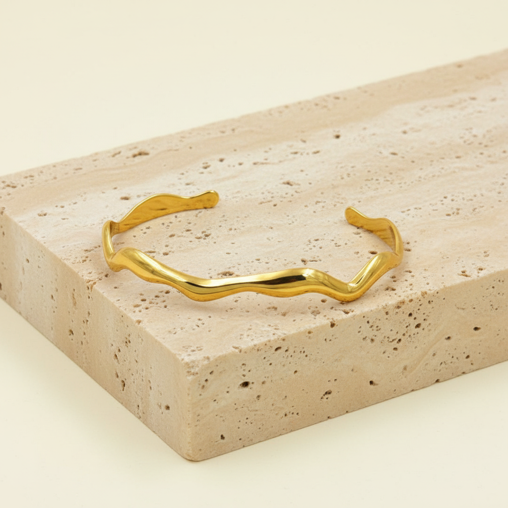 18KT Gold Plated Molora Irregular Cuff Bracelet