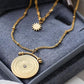 18KT Gold Plated Roman Compass Layered Necklace