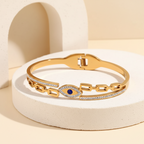 18KT Gold Plated Evana Evil Eye CZ Bangle