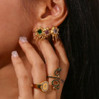 18KT Gold Plated Melting Earrings - Atulya Jewellers