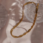 18KT Gold Plated Twisted Silk Necklace - Atulya Jewellers