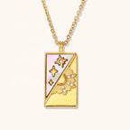 18KT Gold Plated Star Gaze CZ Necklace White - Atulya Jewellers
