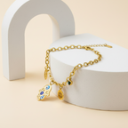 18KT Gold Plated Ojo Evil Eye Charm Bracelet